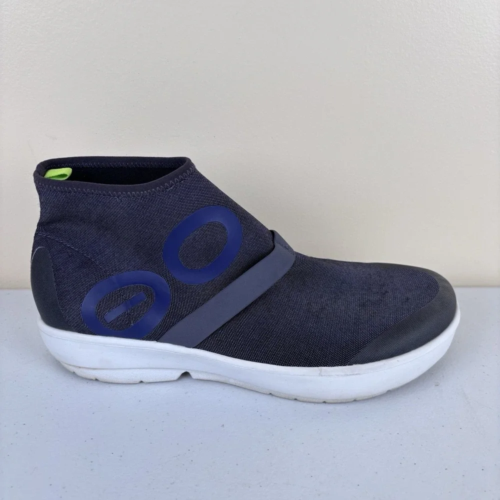 Oofos‎ Oomg Fibre High Top Slip On Shoes Boots Womens 9.5 Heather Blue Recovery